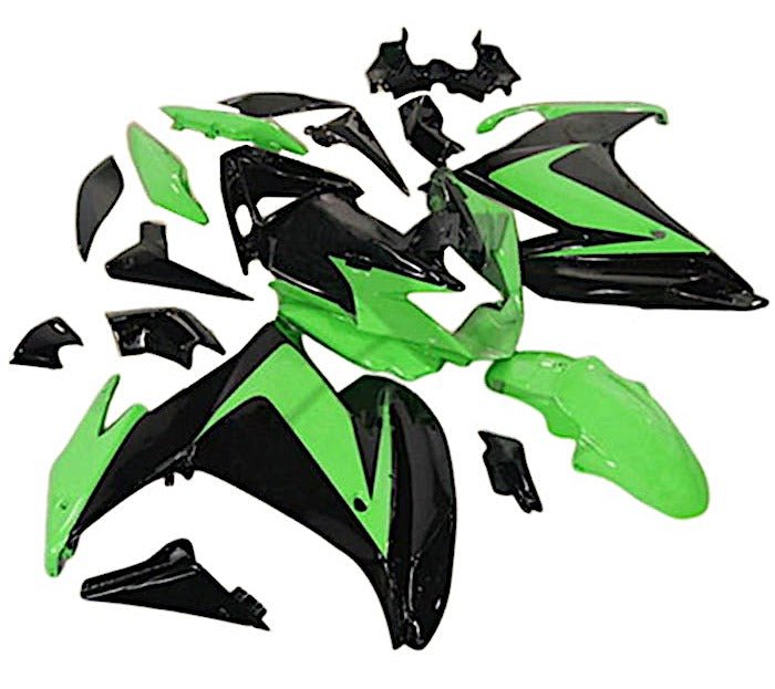 Yamaha FZ6R Fairings (2009-2015) Green, Black at KingsMotorcycleFairings.com
