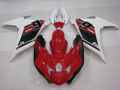 Yamaha FZ6R Fairings (2009-2015) Red, White, Black #6 from KingsMotorcycleFairings.com