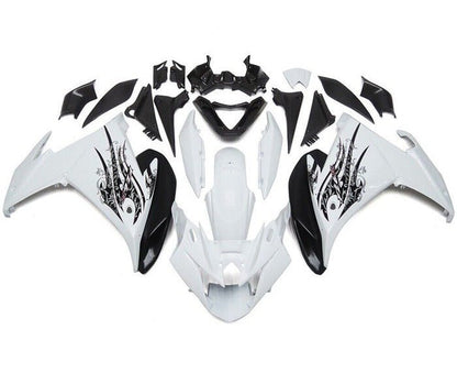 Yamaha FZ6R Fairings (2009-2015) White, Black Tribal from KingsMotorcycleFairings.com
