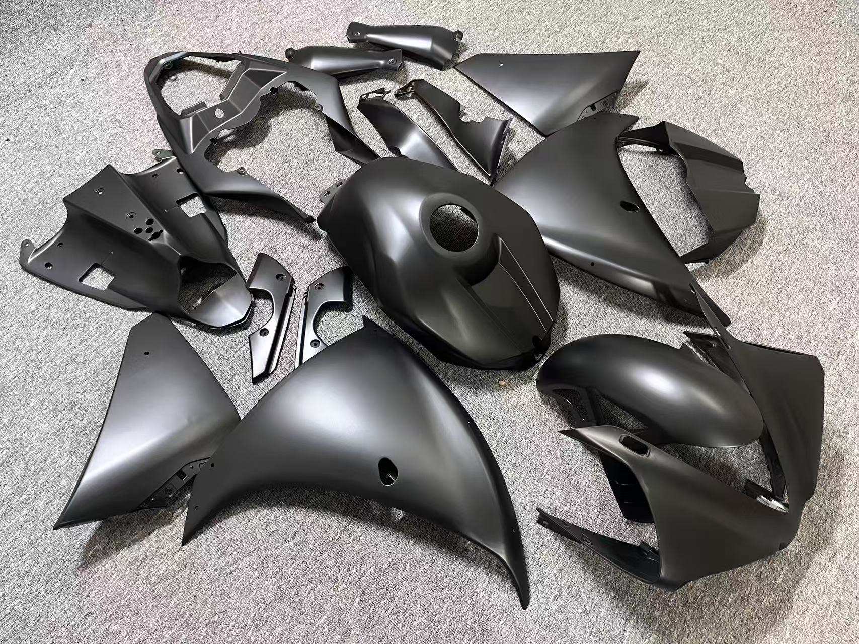 Yamaha R1 Fairing Kit (2012-2014) All Flat Black at KingsMotorcycleFairings.com