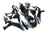 Yamaha R1 Fairing Kit (2020-2025) Black, Silver, Blue Stripe at KingsMotorcycleFairings.com