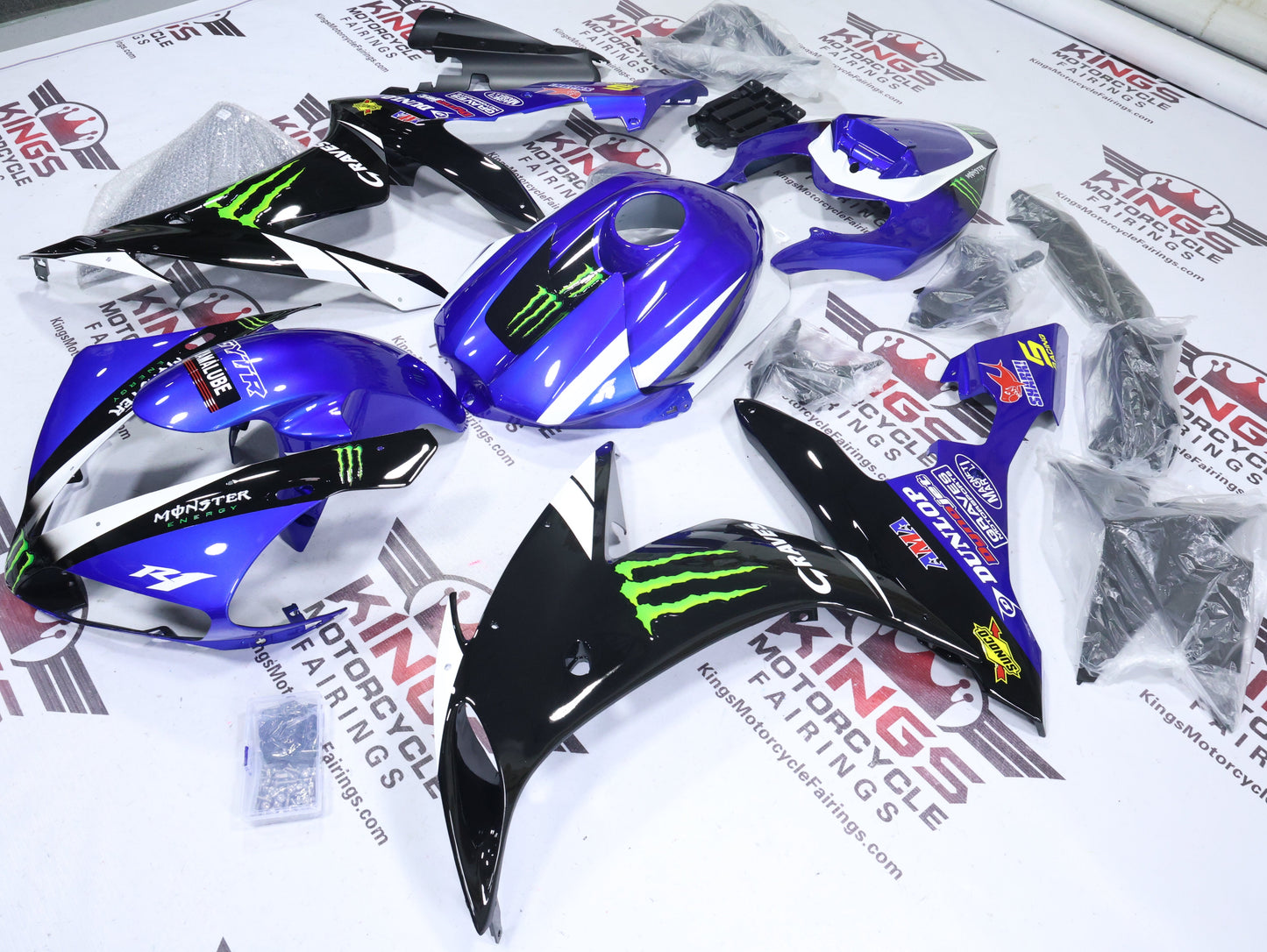 Yamaha R1 Fairings (2004-2006) Blue, Black, Green Monster at KingsMotorcycleFairings.com