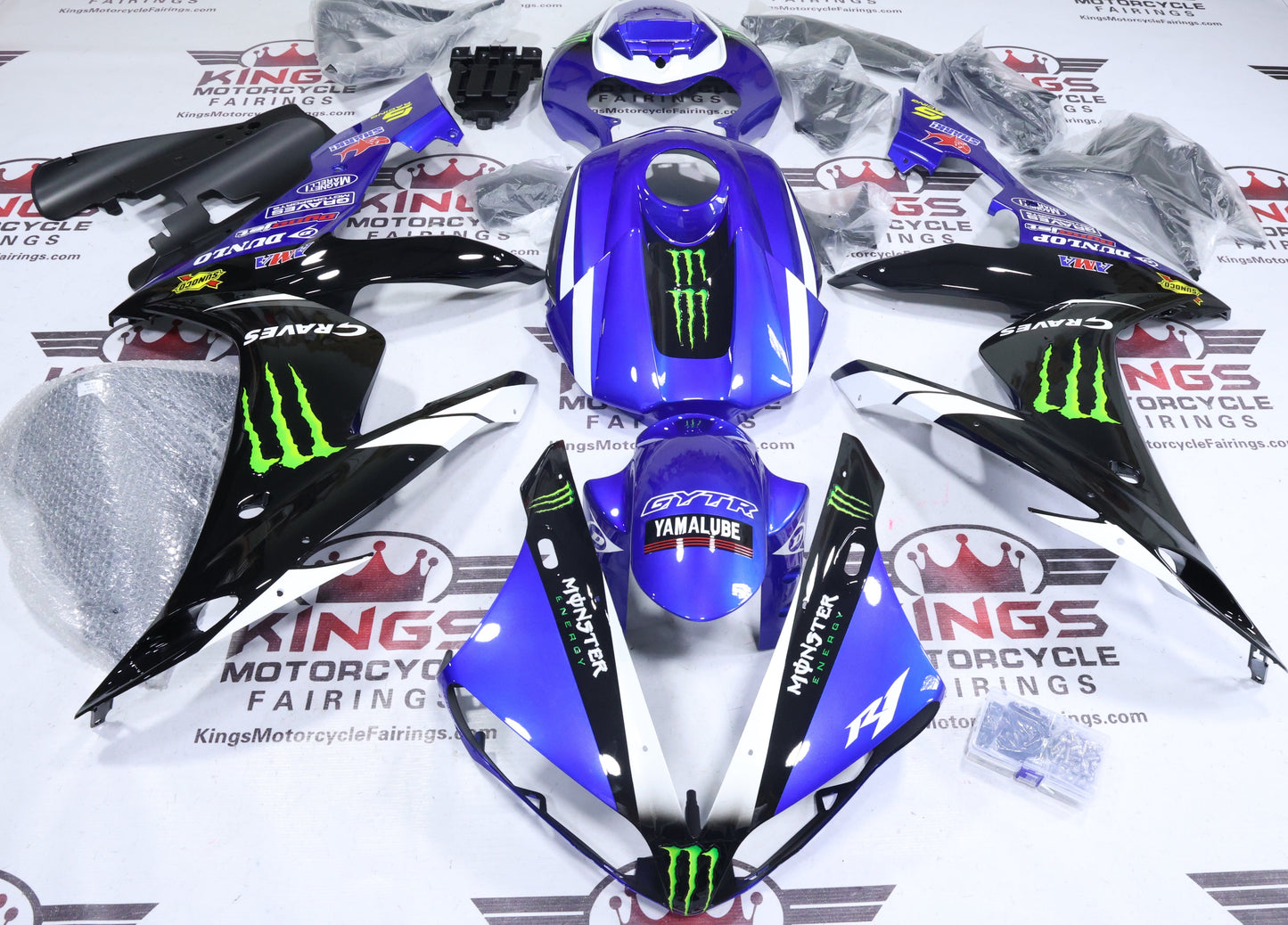 Yamaha R1 Fairings (2004-2006) Blue, Black, Green Monster from KingsMotorcycleFairings.com