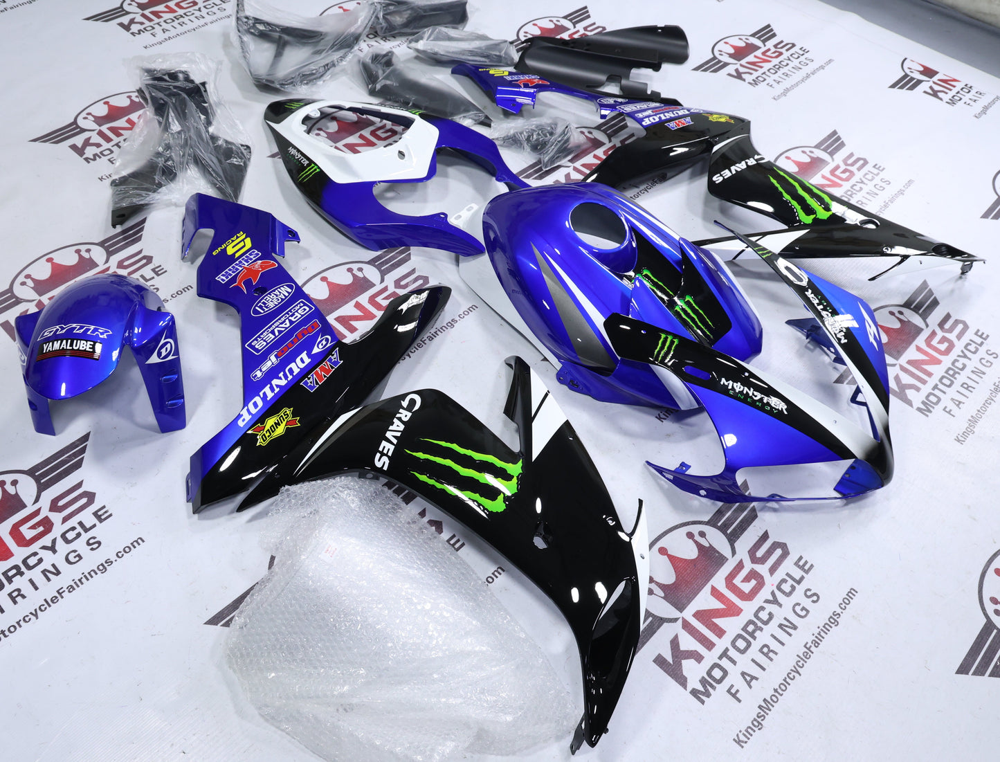 Yamaha R1 Fairings (2004-2006) Blue, Black, White, Green from KingsMotorcycleFairings.com