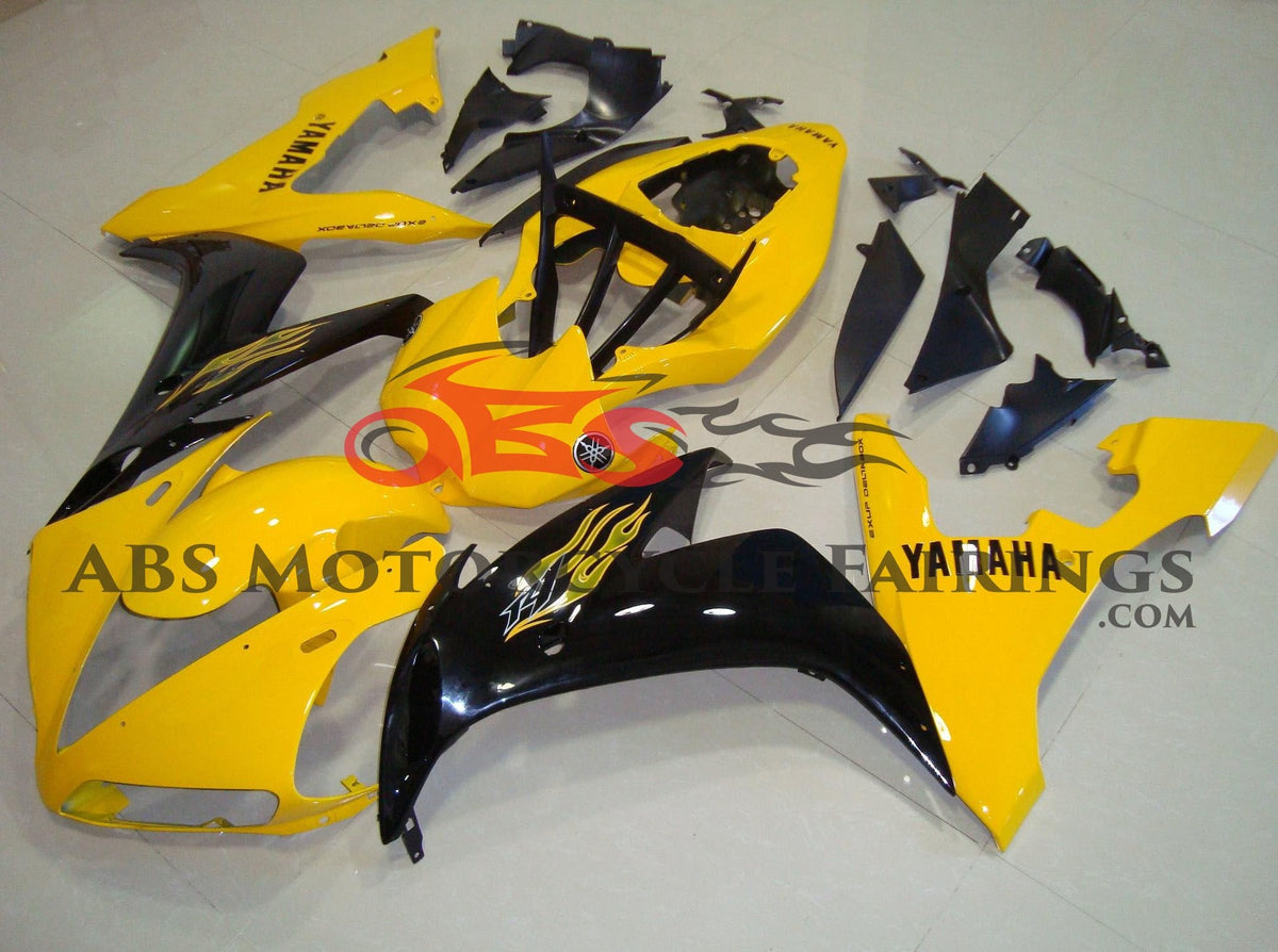 Yamaha R1 Fairings (2004-2006) Yellow, Black at KingsMotorcycleFairings.com