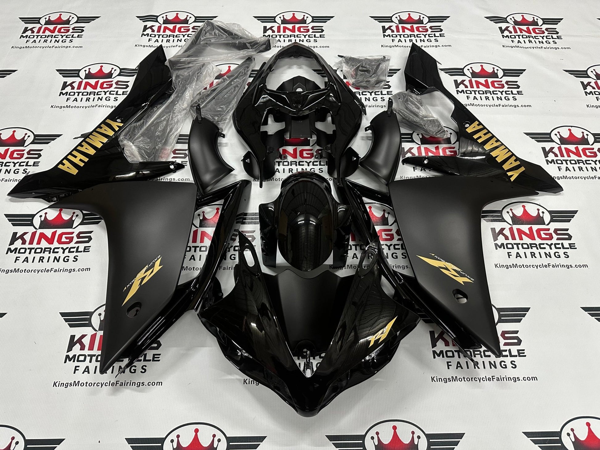 Yamaha R1 Fairings (2007-2008) Black, Matte Black, Gray, Gold at KingsMotorcycleFairings.com
