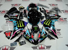 Yamaha R1 Fairings (2009-2011) Black, Turquoise Blue Monster at KingsMotorcycleFairings.com