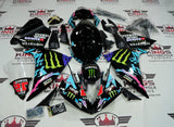 Yamaha R1 Fairings (2009-2011) Black, Turquoise Blue Monster at KingsMotorcycleFairings.com