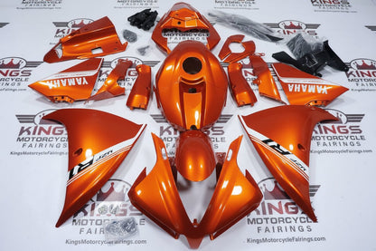 Yamaha R1 Fairings (2012-2014) Orange, White Stripe at KingsMotorcycleFairings.com