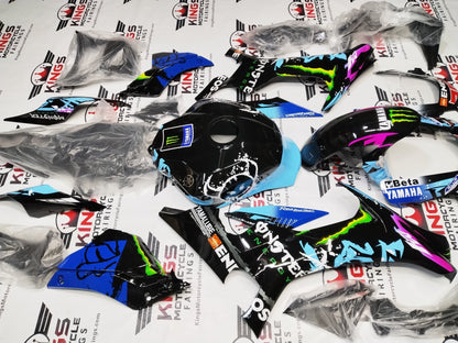 Yamaha R1 Fairings (2015-2019) Black, Pink, Blue Monster at KingsMotorcycleFairings.com