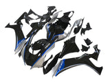 Yamaha R1 Fairings (2020-2025) Black, Silver, Blue Stripe at KingsMotorcycleFairings.com