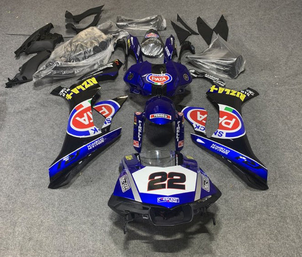 Yamaha R1 Fairings (2020-2025) Blue, Black, Red Pata at KingsMotorcycleFairings.com