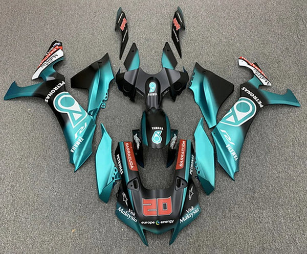 Yamaha R1 Fairings (2020-2025) Matte Turquoise Blue, Matte Black, Petronas at KingsMotorcycleFairings.com