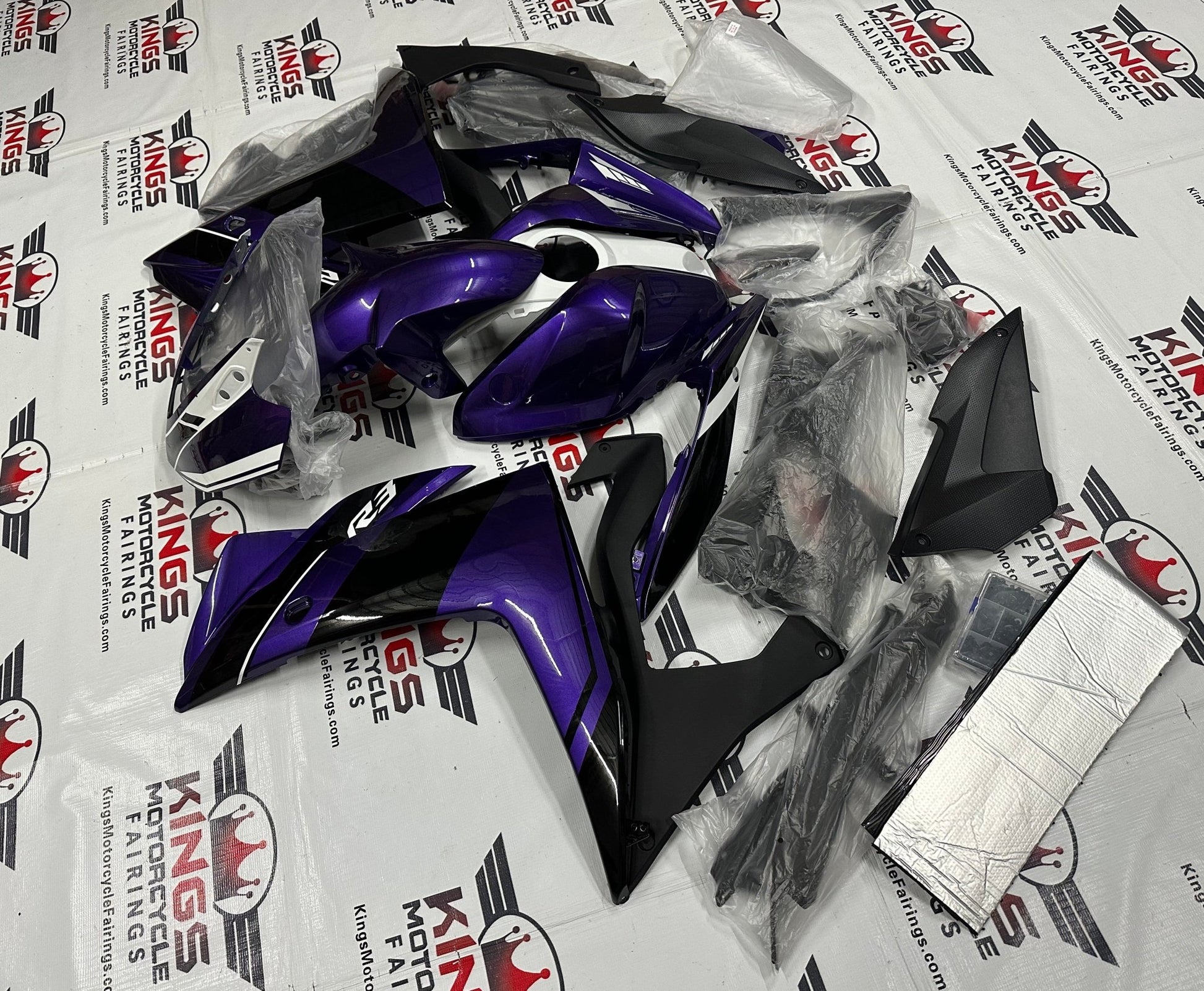 Yamaha YZF-R3 (2015-2018) Dark Purple & Black Fairings at KingsMotorcycleFairings.com
