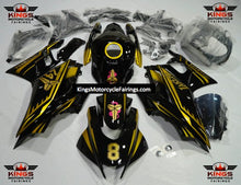 Yamaha R3 (2019-2021) Black, Gold Fairings at KingsMotorcycleFairings.com