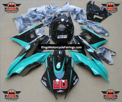 Yamaha R3 (2022-2024) Black, Turquoise Petronas Fairings at KingsMotorcycleFairings.com