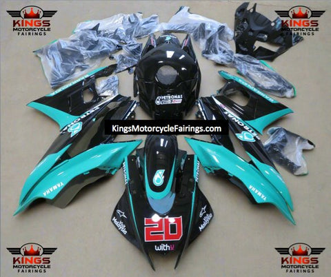 Yamaha R3 (2022-2024) Black, Turquoise Petronas Fairings at KingsMotorcycleFairings.com