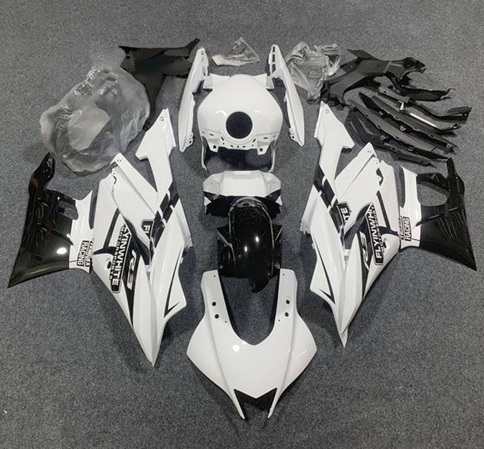 Yamaha R3 Fairing Kit (2022-2024) White, Black at KingsMotorcycleFairings.com