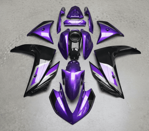 Yamaha R3 Fairings (2015-2018) Purple, Black, Gray at KingsMotorcycleFairings.com