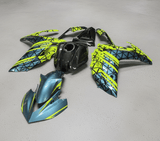 Yamaha R3 Fairings (2015-2018) Teal, Neon Yellow, Faux Carbon Fiber at KingsMotorcycleFairings.com
