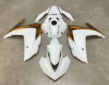 Yamaha R3 Fairings (2015-2018) White, Gold at KingsMotorcycleFairings.com