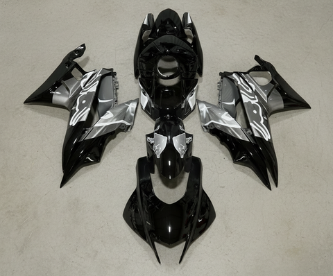Yamaha R3 Fairings (2019-2021) Black, Silver Bull at KingsMotorcycleFairings.com