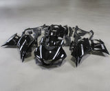 Yamaha R3 Fairings (2019-2021) Black, White Stripes at KingsMotorcycleFairings.com