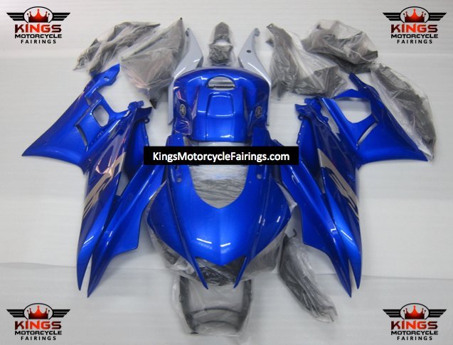 Yamaha R3 Fairings (2019-2021) Blue, Silver at KingsMotorcycleFairings.com