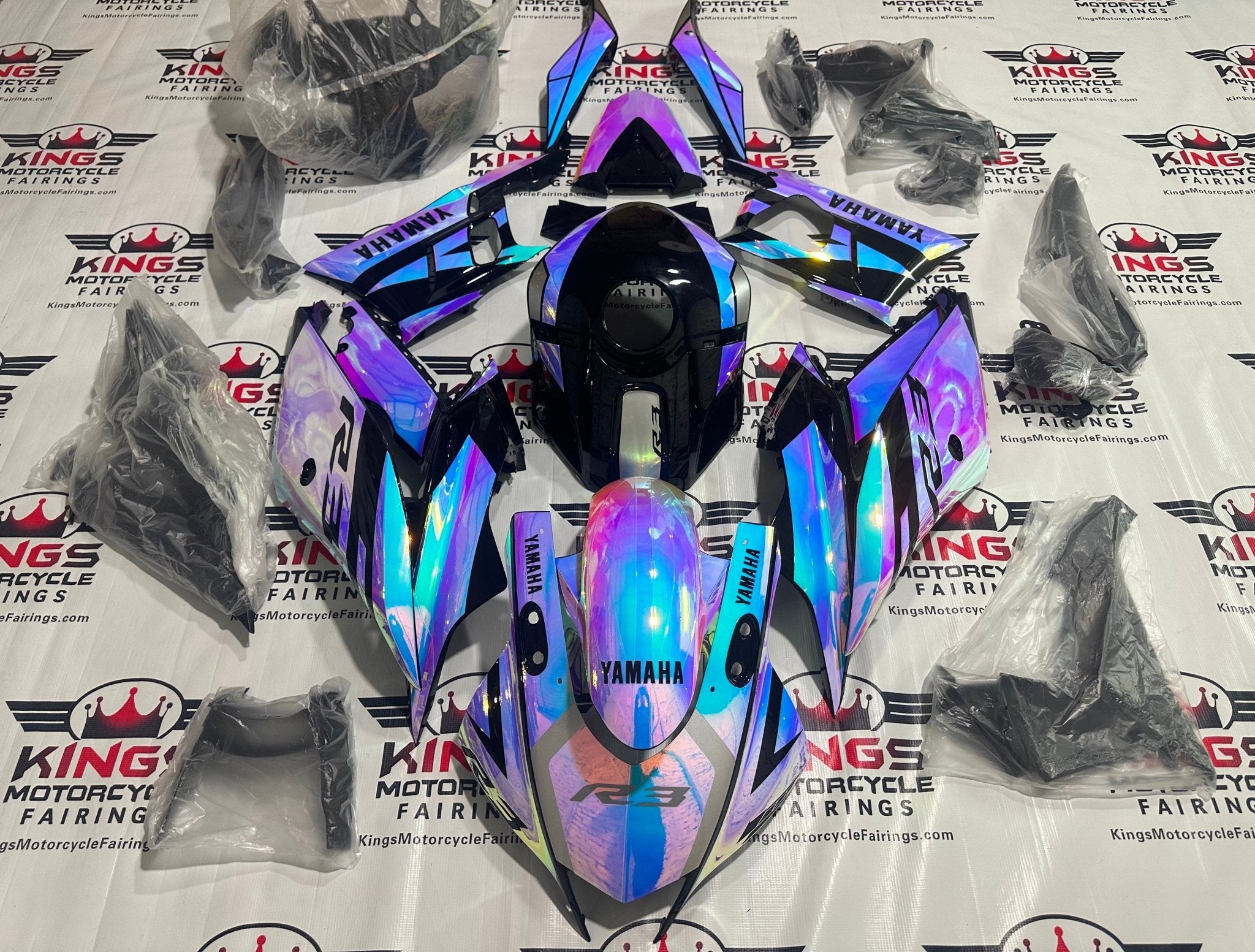 Yamaha R3 Fairings (2019-2021) Chrome, Pink, Blue Chameleon