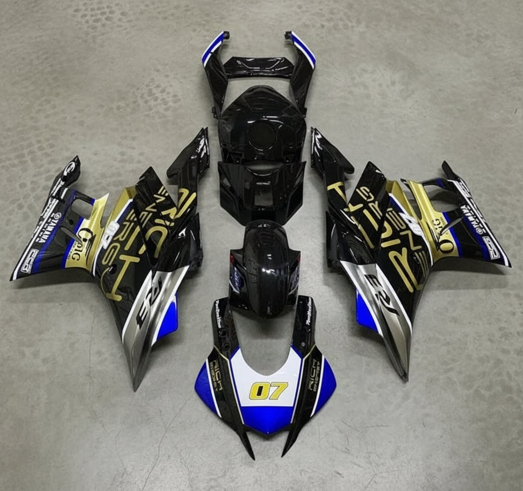 Yamaha R3 Fairings (2022-2024) Black, Gold, Silver, Blue at KingsMotorcycleFairings.com
