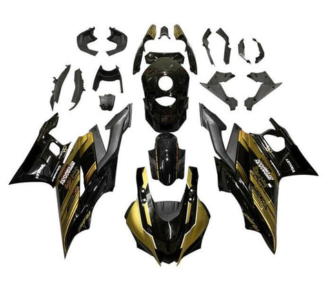 Yamaha R3 Fairings (2022-2024) Black, Gold, White at KingsMotorcycleFairings.com