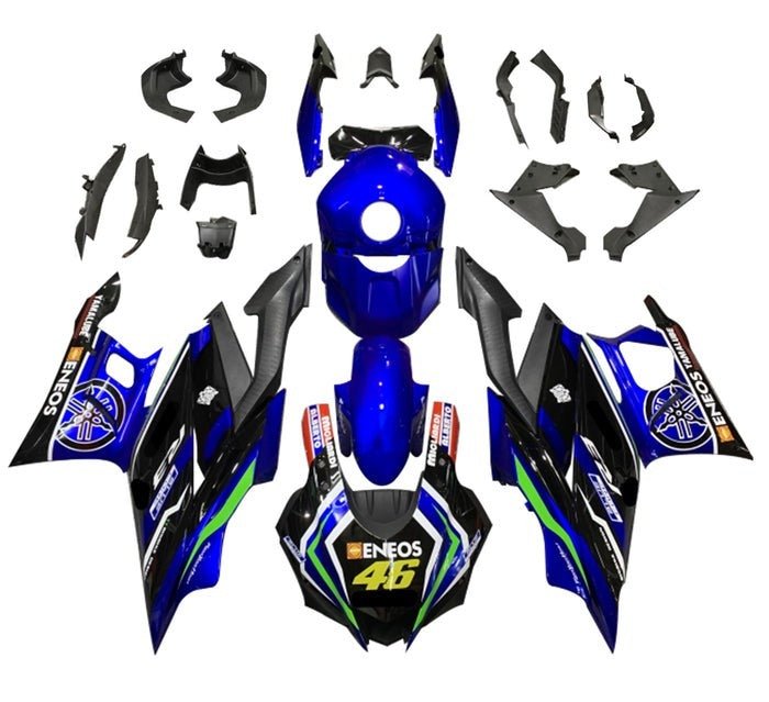 Yamaha R3 Fairings (2022-2024) Blue, Green, Eneos at KingsMotorcycleFairings.com