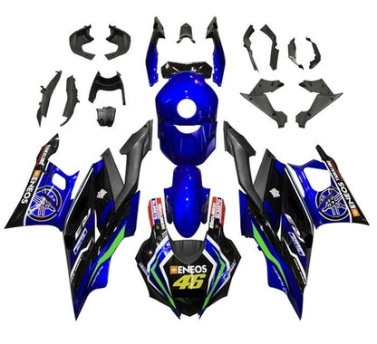 Yamaha R3 Fairings (2022-2024) Blue, Green, Eneos at KingsMotorcycleFairings.com