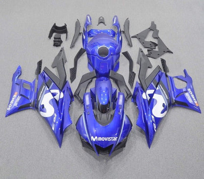 Yamaha R3 Fairings (2022-2024) Blue, White, Movistar at KingsMotorcycleFairings.com