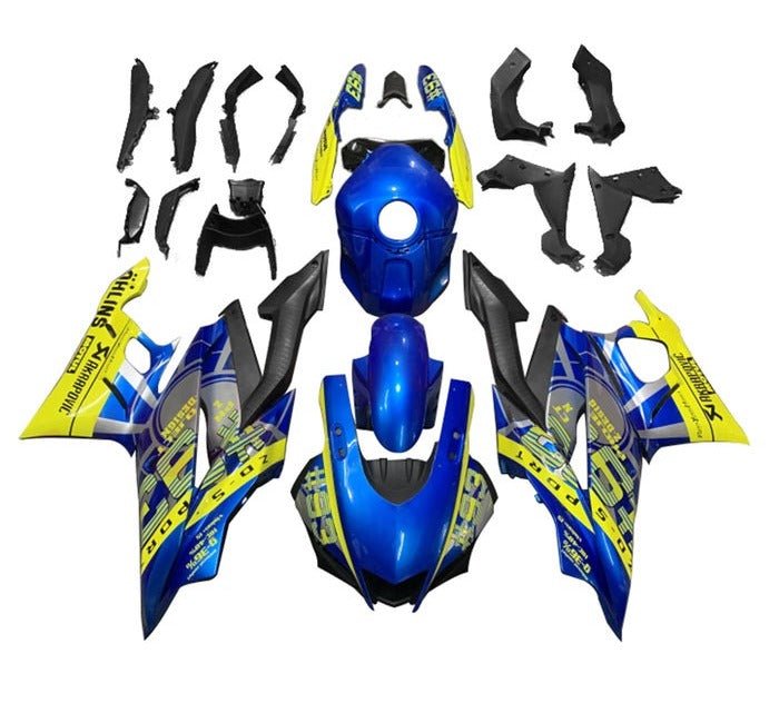 Yamaha R3 Fairings (2022-2024) Blue, Yellow at KingsMotorcycleFairings.com