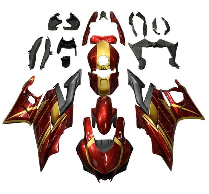 Yamaha R3 Fairings (2022-2024) Candy Red, Gold at KingsMotorcycleFairings.com