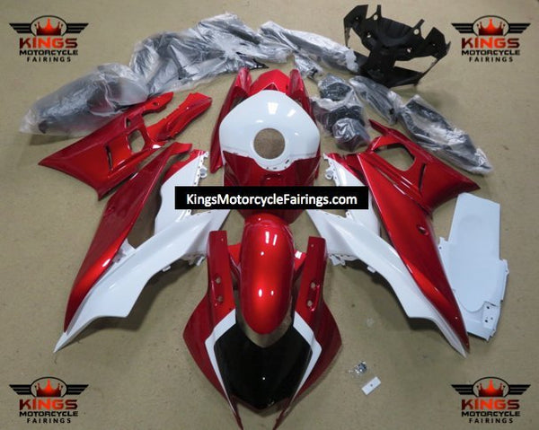 Yamaha R3 Fairings (2022-2024) Candy Red, White, Black at KingsMotorcycleFairings.com