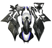 Yamaha R3 Fairings (2022-2024) Faux Carbon Fiber, Silver, Blue at KingsMotorcycleFairings.com