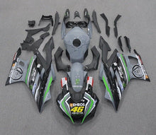Yamaha R3 Fairings (2022-2024) Gray, Black, Green Stripes at KingsMotorcycleFairings.com