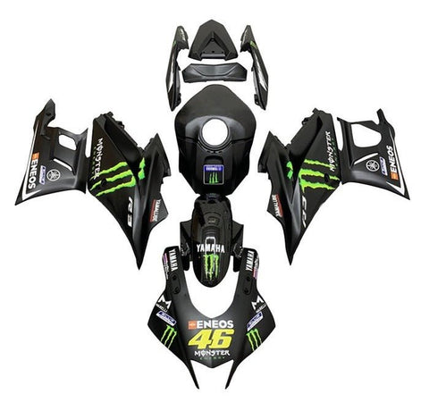 Yamaha R3 Fairings (2022-2024) Matte Black Monster at KingsMotorcycleFairings.com