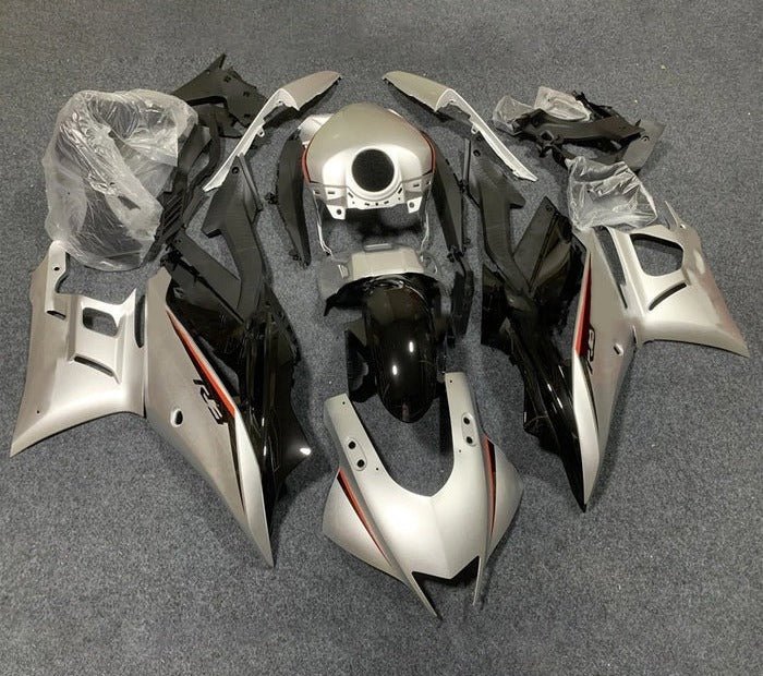 Yamaha R3 Fairings (2022-2024) Silver, Black, Red at KingsMotorcycleFairings.com
