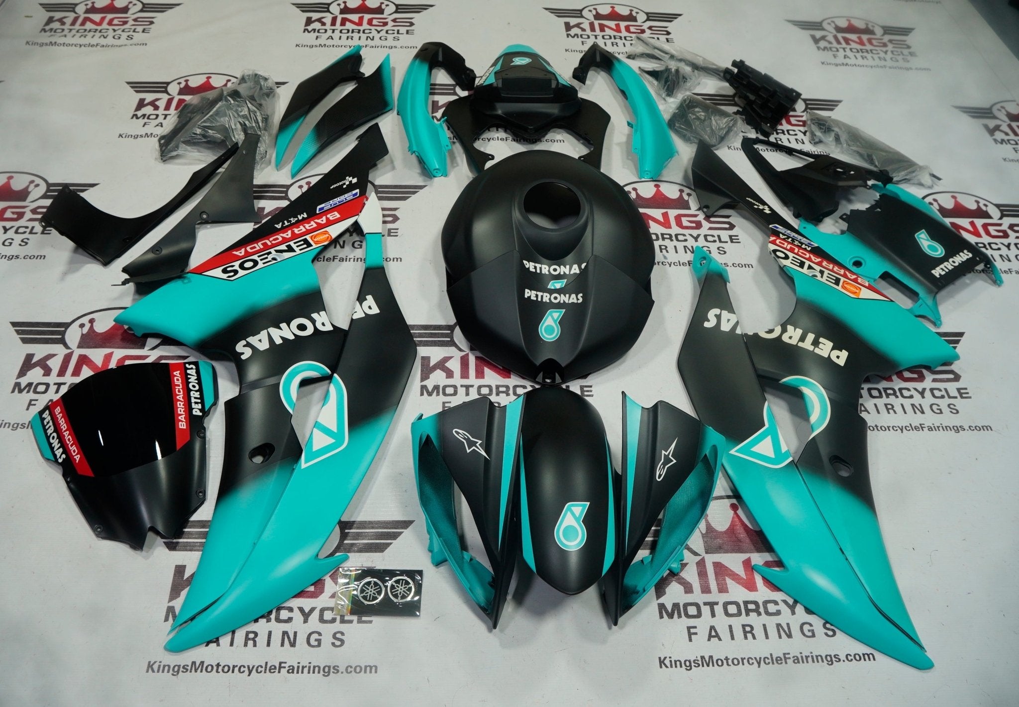 Yamaha R6 Fairings (2008-2016) Matte Black, Blue Petronas – Kings ...