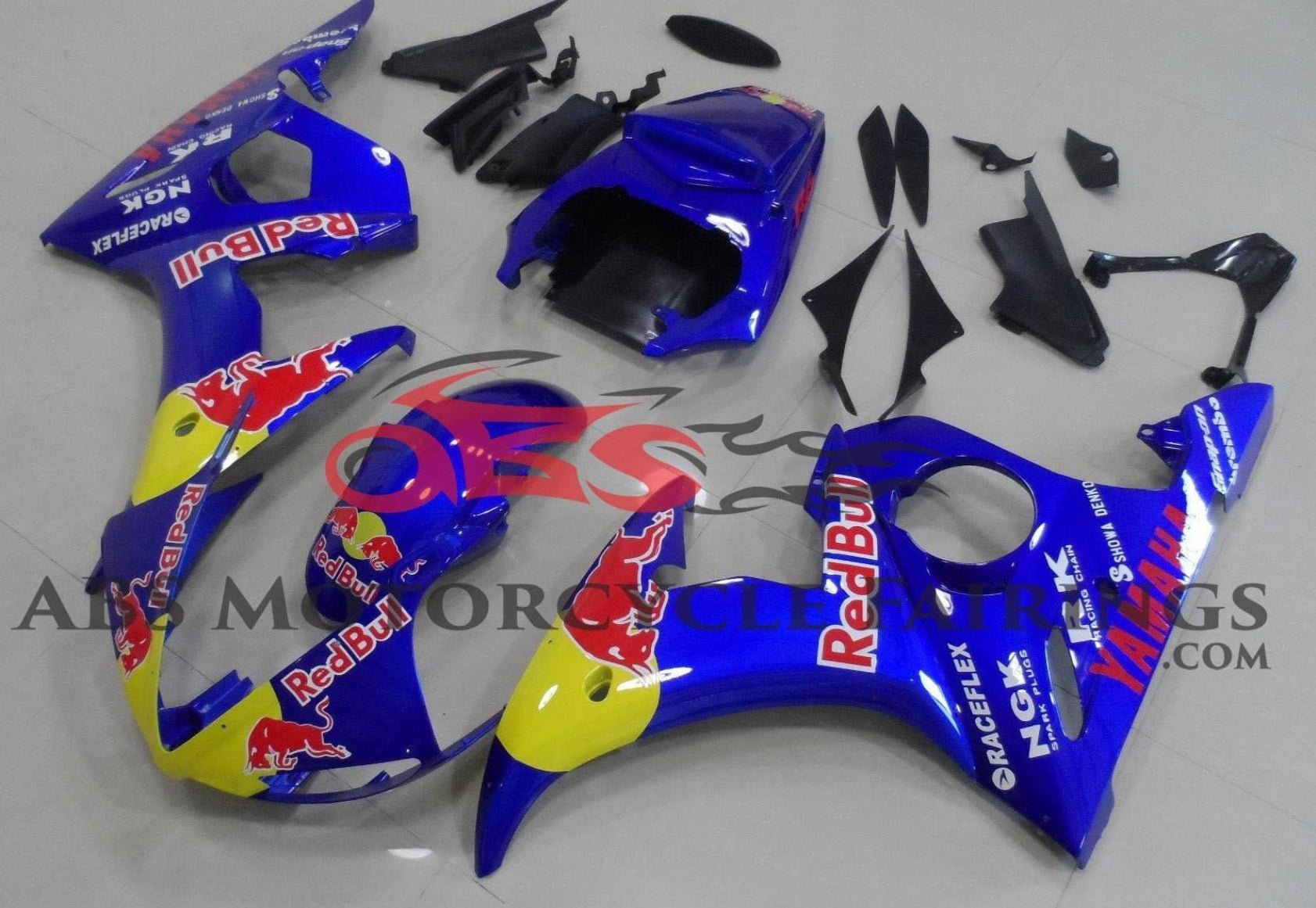 Yamaha R6 Fairings (2003-2004) Blue Red Bull at KingsMotorcycleFairings.com