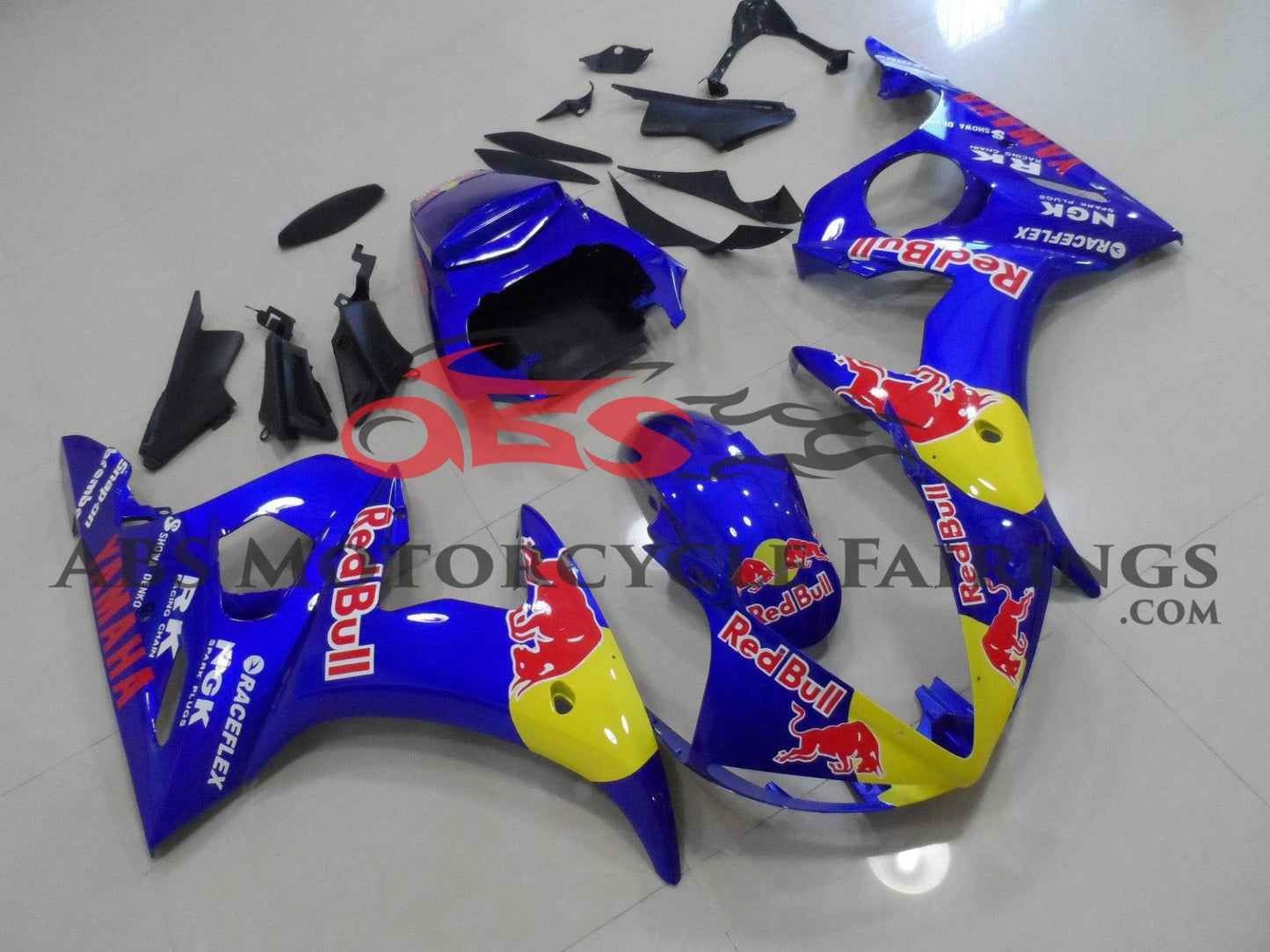 Yamaha R6 Fairings (2003-2004) Blue Red Bull from KingsMotorcycleFairings.com