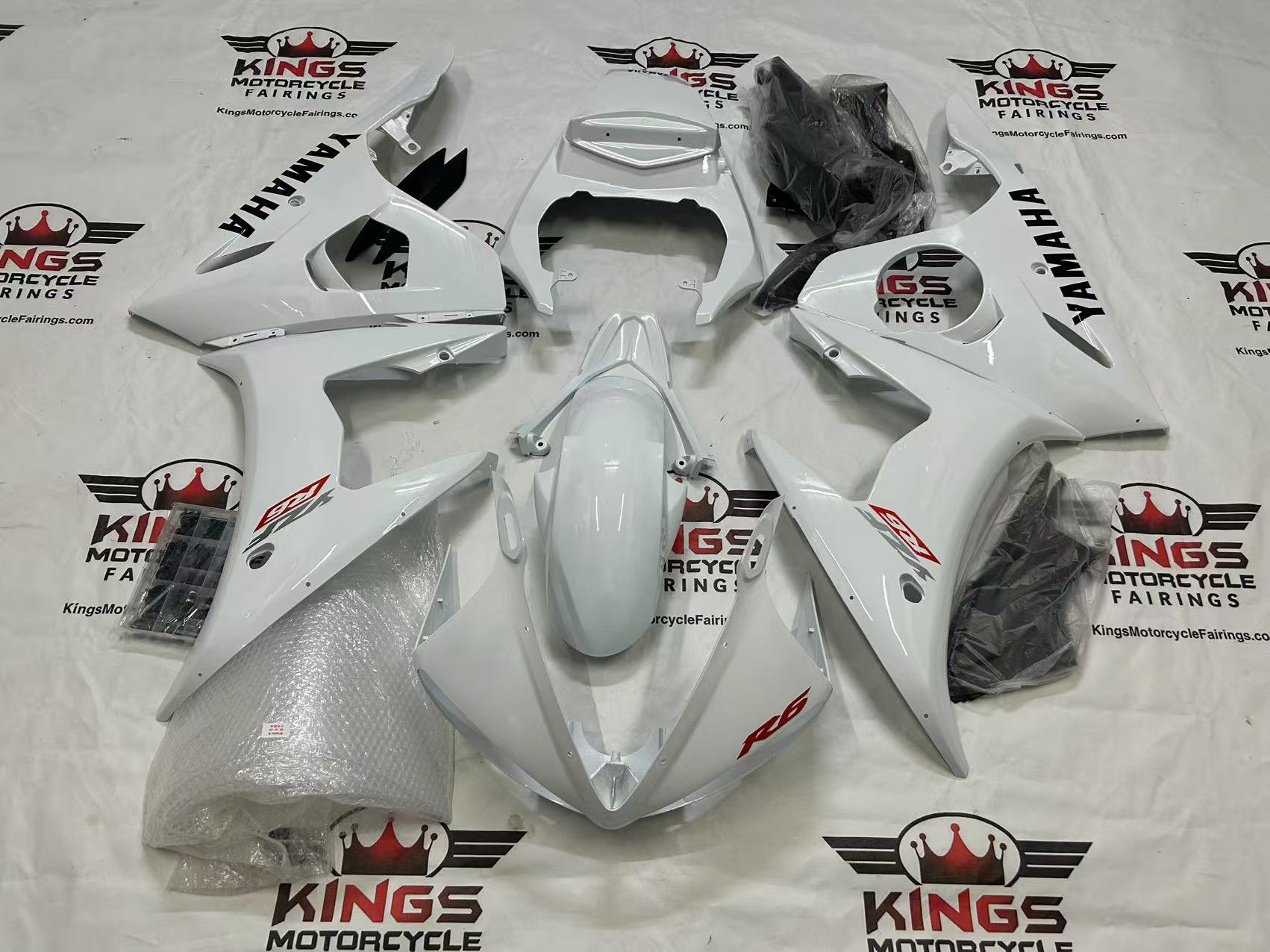 Yamaha R6 Fairings (2003-2004) Gloss White, Red, Black at KingsMotorcycleFairings.com