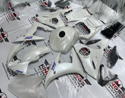 Yamaha R6 Fairings (2003-2004) White Pearl, Blue from KingsMotorcycleFairings.com