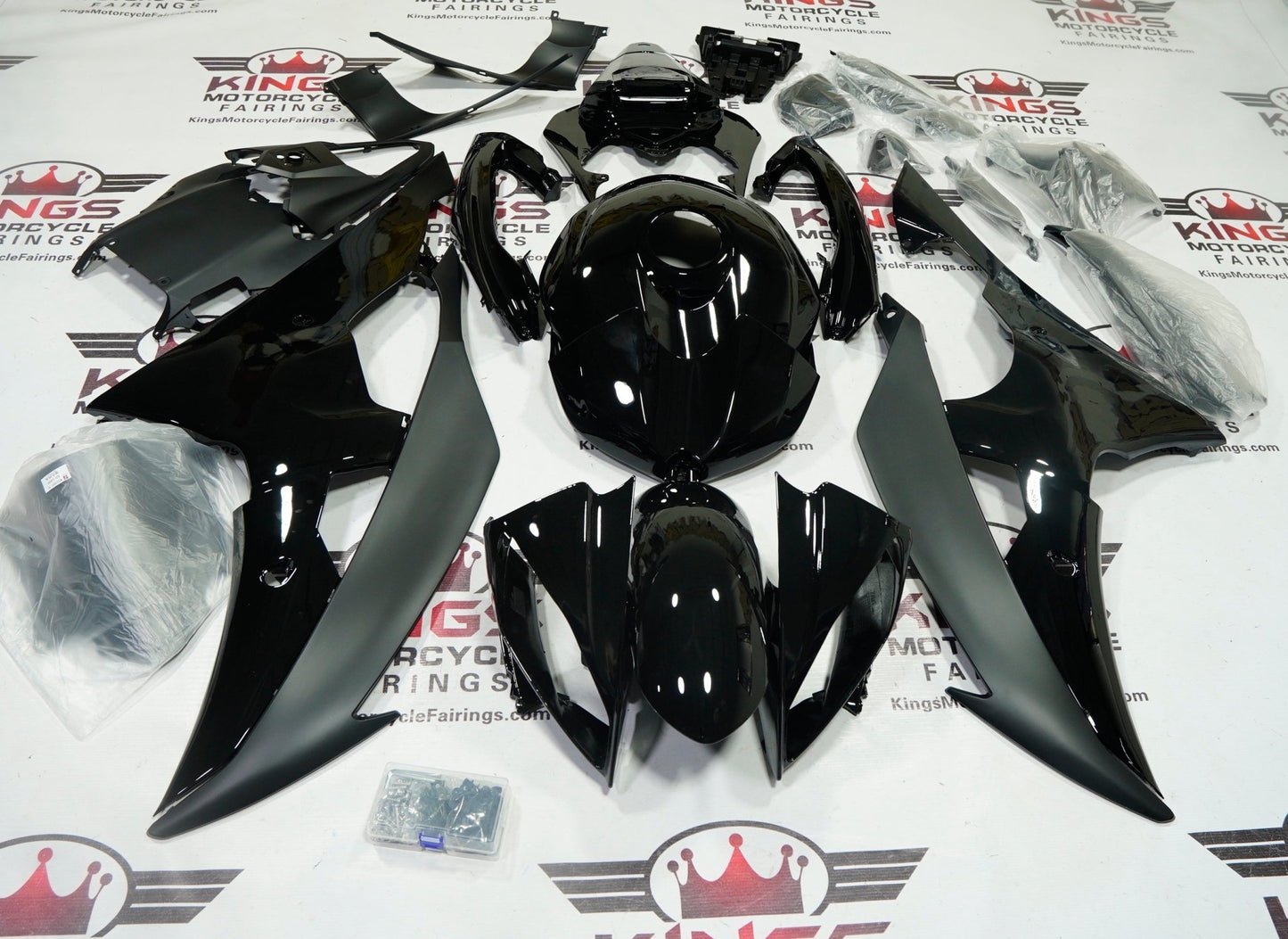 Yamaha R6 Fairings (2008-2016) Black Gloss, Matte Black at KingsMotorcycleFairings.com