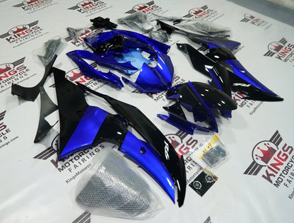 Yamaha R6 Fairings (2008-2016) Blue, Gloss Black at KingsMotorcycleFairings.com