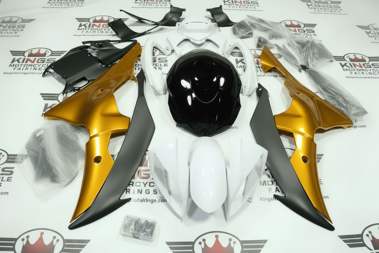 Yamaha R6 Fairings (2008-2016) White, Gold, Black, Matte Black at KingsMotorcycleFairings.com
