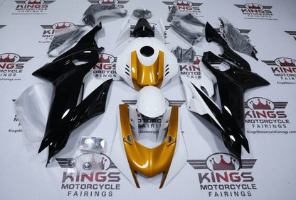 Yamaha R6 Fairings (2017-2022) White, Gold, Black at KingsMotorcycleFairings.com
